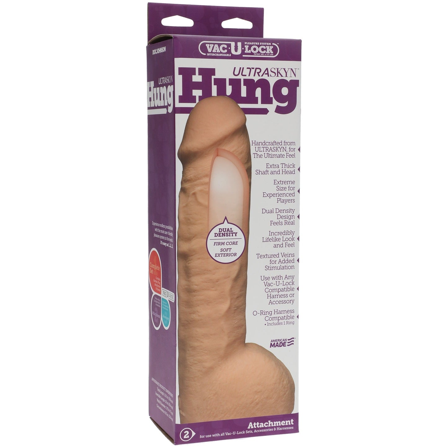 Vac-U-Lock Ultraskyn Hung Vanilla Realistic 12" Dildo