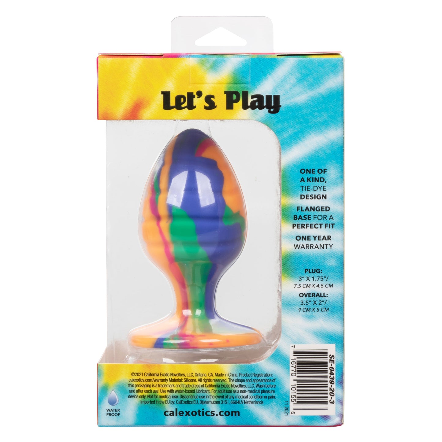 Cheeky Large Swirl Tie Dye – Colorful Large Butt Plug