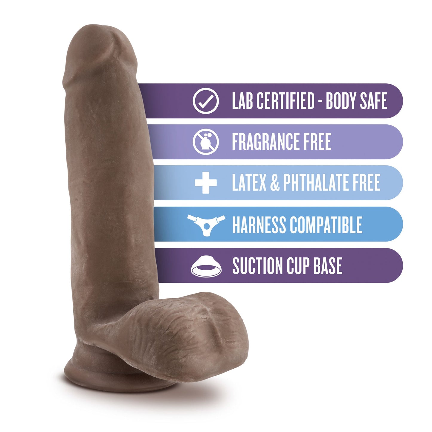 Blush Novelties Au Naturel Sensa Feel (Chocolate) – 7 Inch Dildo