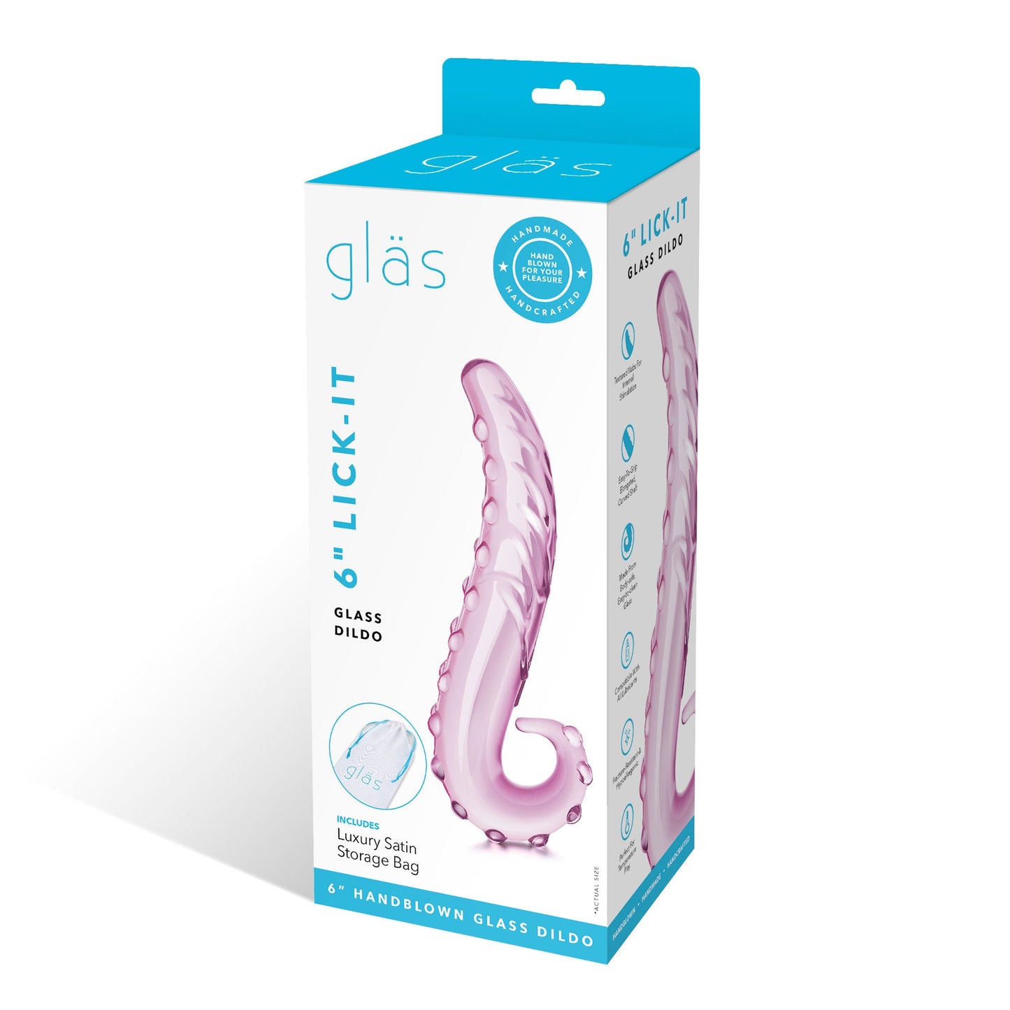 Glas Lick It 6 Inch Textured Glass Dildo