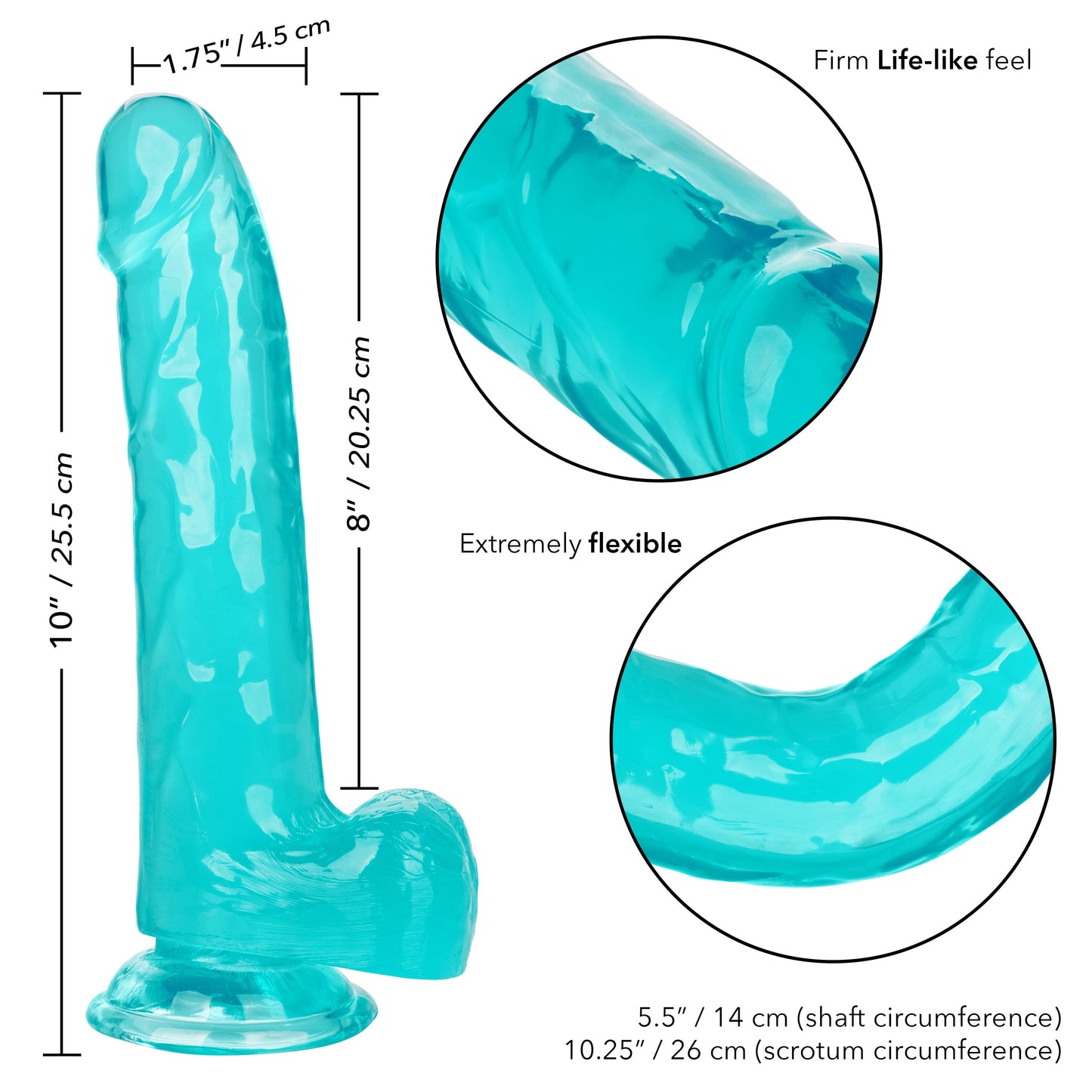 Size Queen 8 Inch Realistic Dong in Ivory