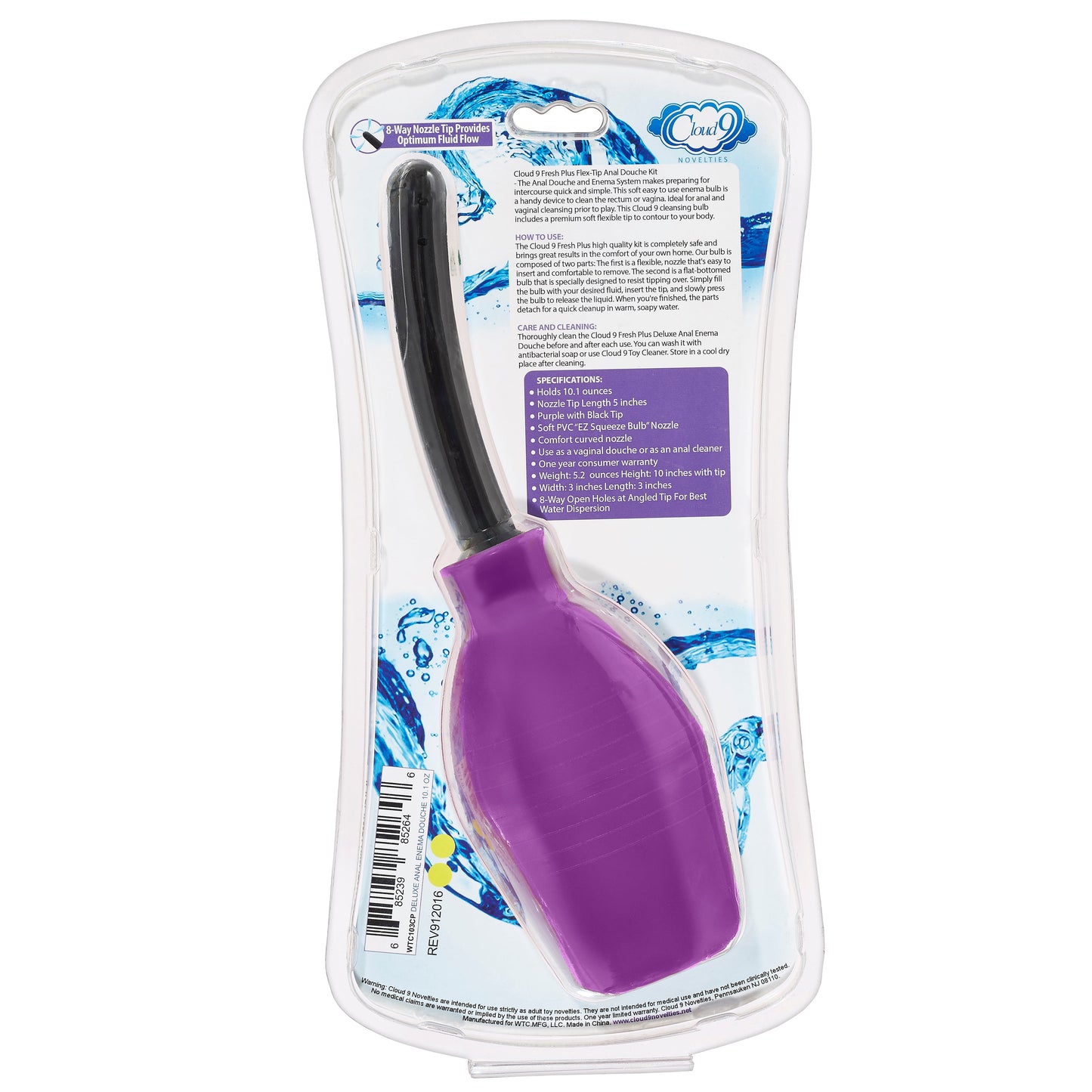 Fresh Plus Deluxe Enema Douche with Soft Tip Bulb 10.1 Oz