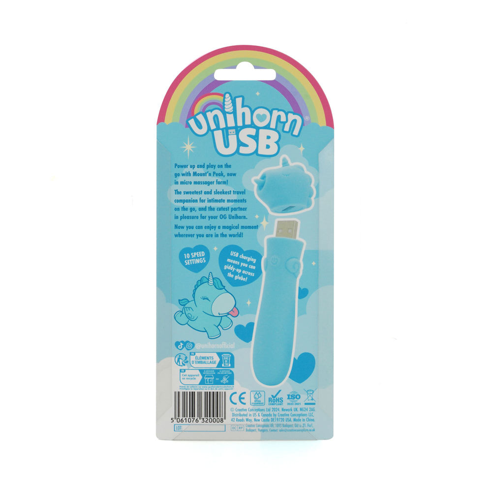 Karma Lilac Unihorn USB (Blue) – Compact Rechargeable Silicone Vibrating Bullet