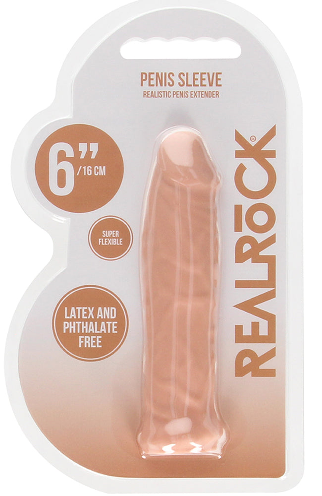 Realrock 6 Inch Realistic Penis Sleeve 15.2 cm Penis Extension Sleeve