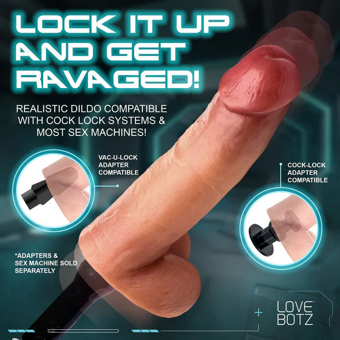 Cock Lock Dildo with Balls (Light Pink) – 8 Inch Realistic Dildo