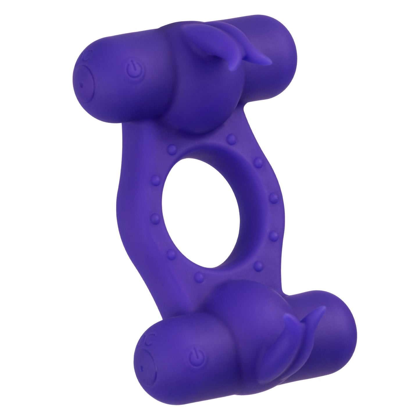 Silicone Triple Orgasm Enhancer in Purple with 12 Vibration Functions and Dual Independent Motors