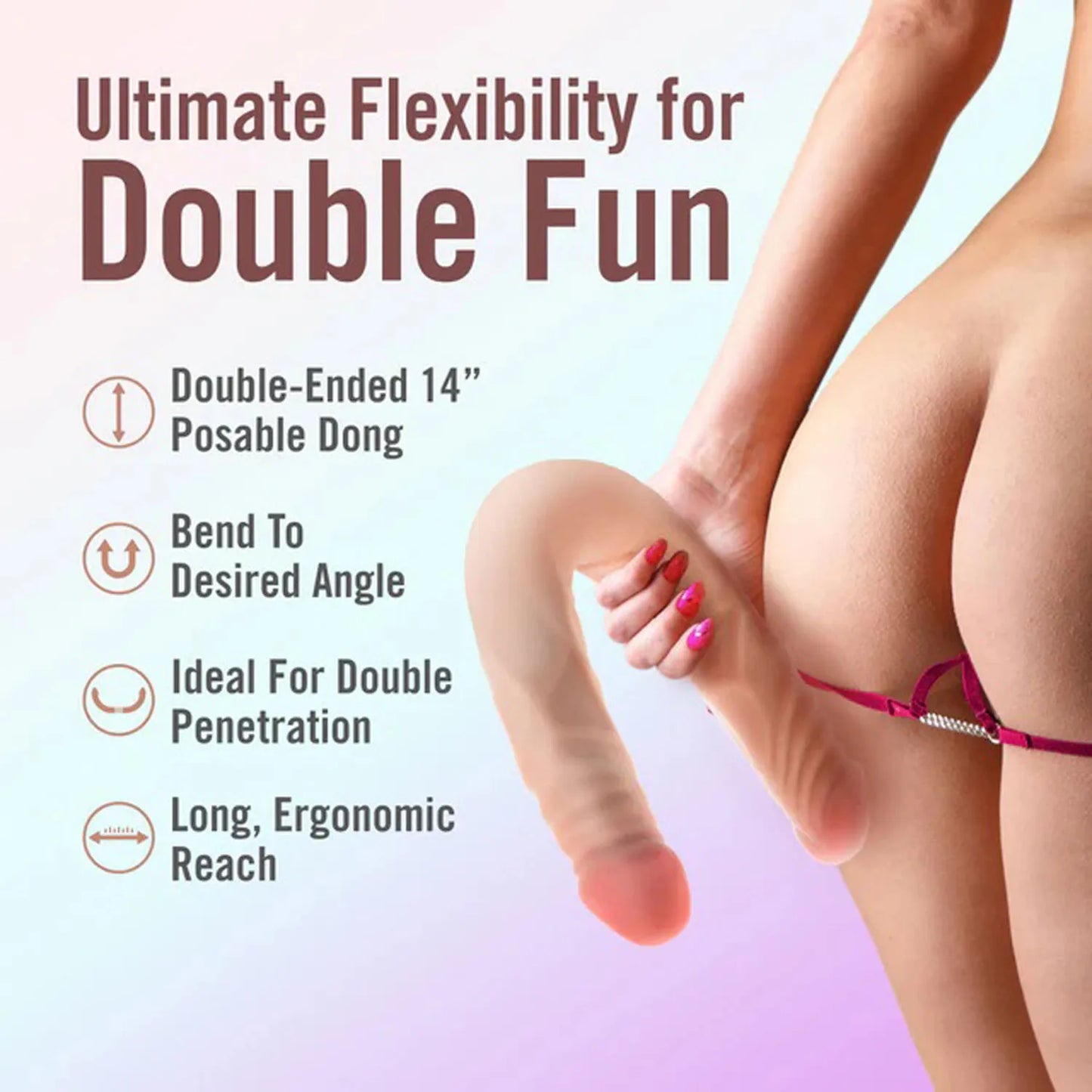 Dr. Skin Plus 14 Inch Posable Double Dong – Dual-Ended Dildo