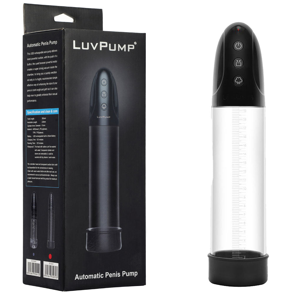 LuvPump Automatic Penis Pump – USB Rechargeable Penis Pump
