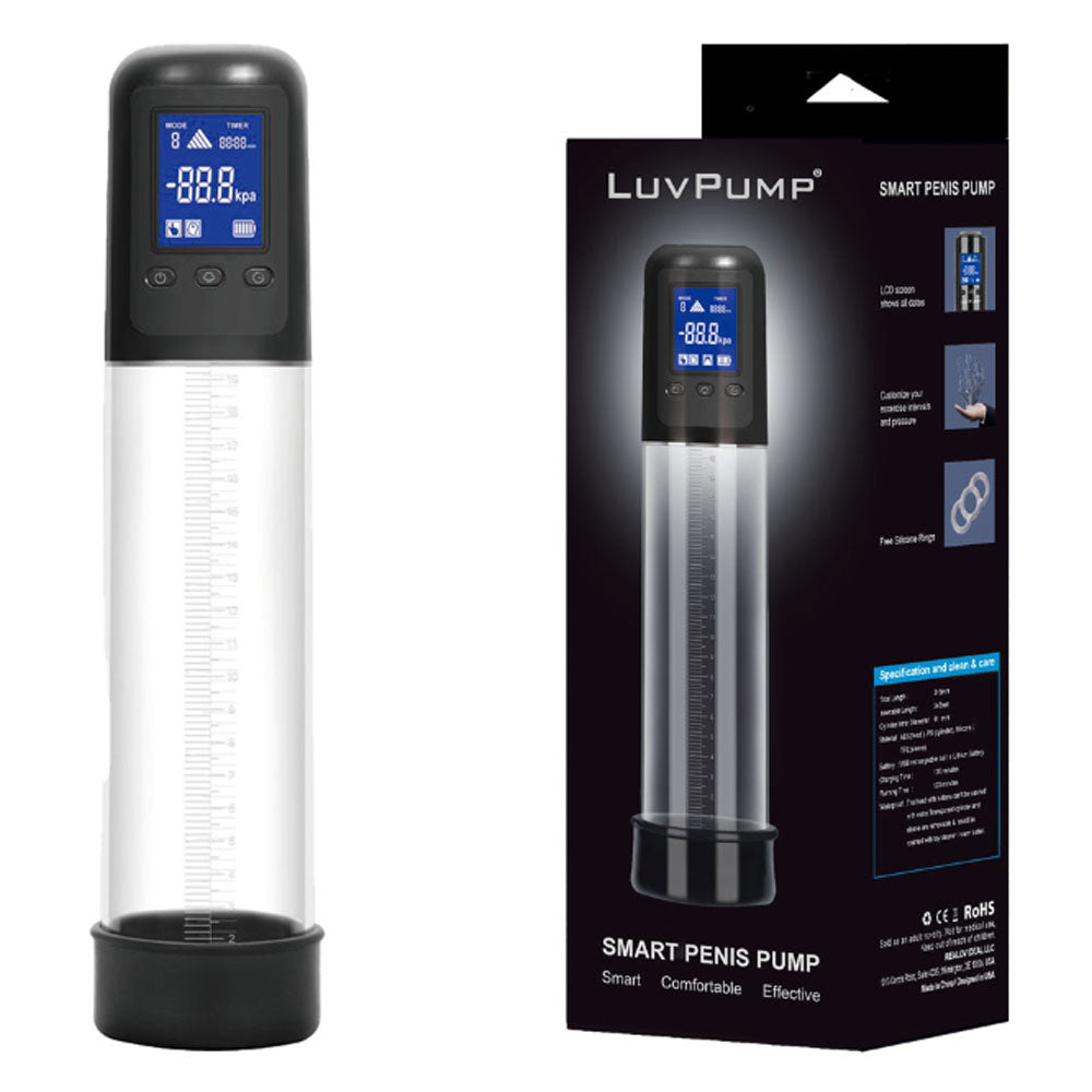 LuvPump Smart – USB Rechargeable Automatic Penis Pump with LCD Display