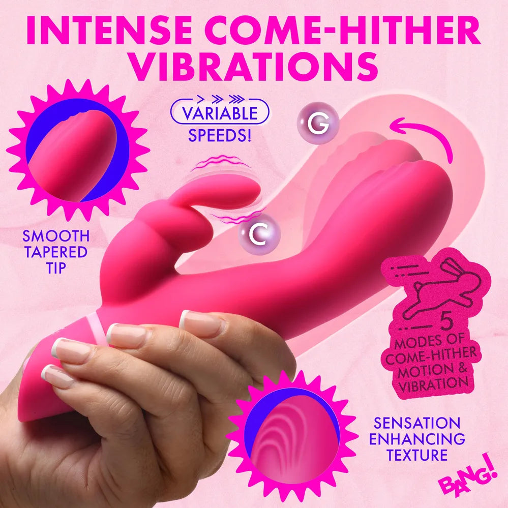 Come Hither Silicone Rabbit Vibrator – Dual Motor Stimulation Rabbit Vibrator