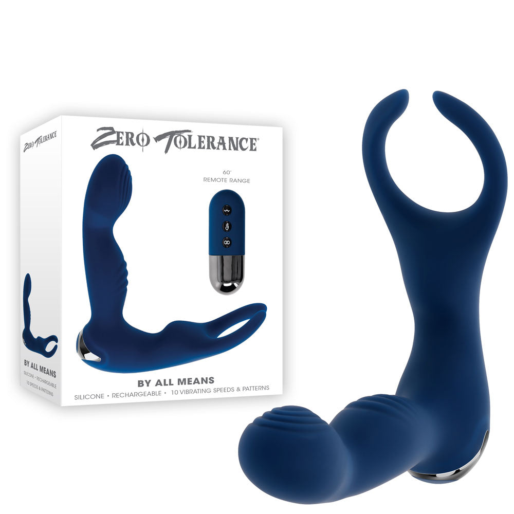 Zero Tolerance By All Means – USB Rechargeable Remote-Controlled 13.4 cm Prostate Massager with Cock Ring
