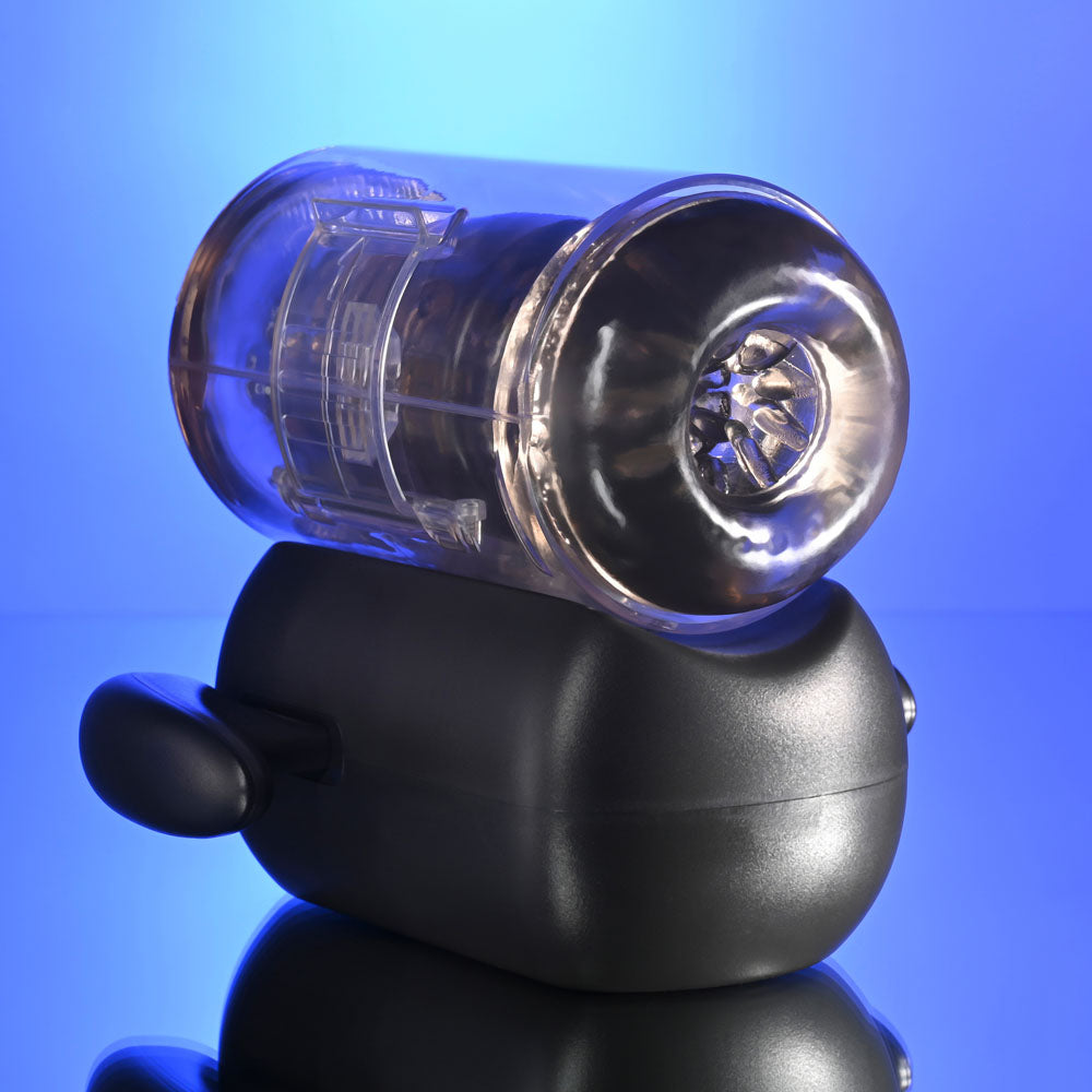 Zero Tolerance Hold Me Tight – USB Rechargeable Vibrating Heated Auto Stroker with Phone Holder