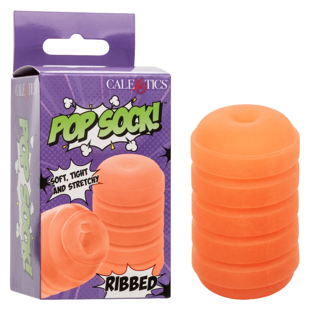 Pop Sock Ribbed Reversible Stroker Soft Tight Stretchy Material Orange