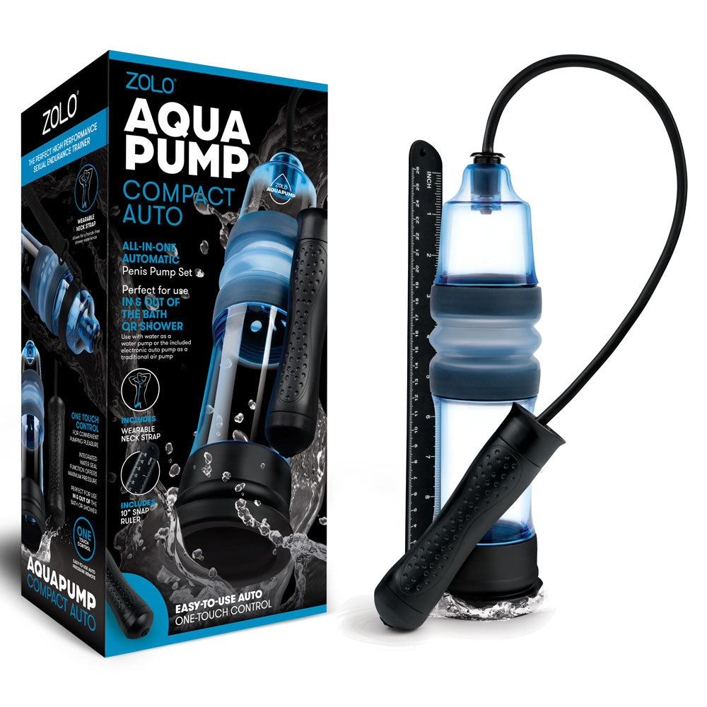 Zolo Aquapump Compact Auto Water Penis Pump 9" insertable