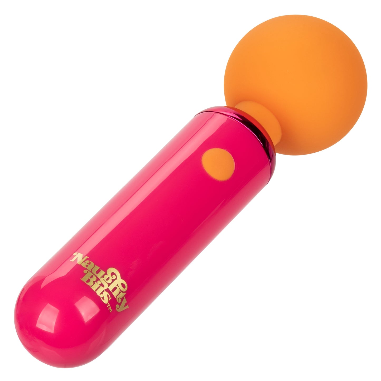 Naughty Bits Home Cumming Queen Vibrating Wand Pink and Orange Silicone Personal Massager