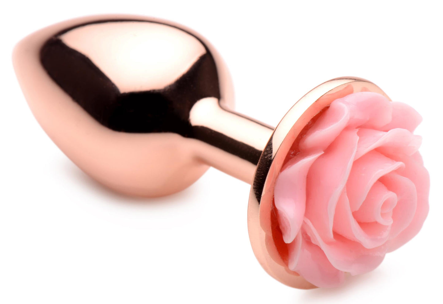 Pink Rose Gold Small Anal Plug with Delicate Flower Design