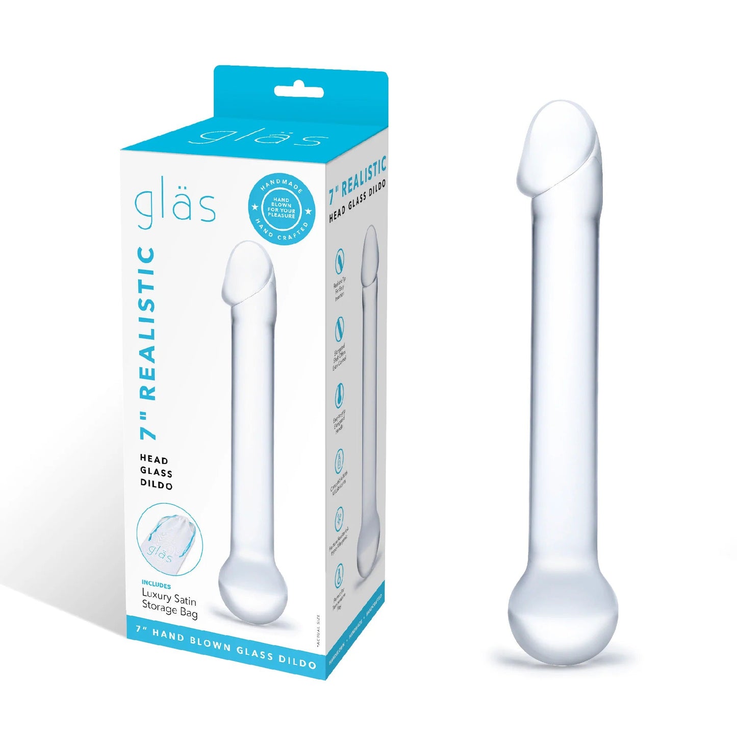 Glas 7 Inch Realistic Head Dildo – Glass Dildo