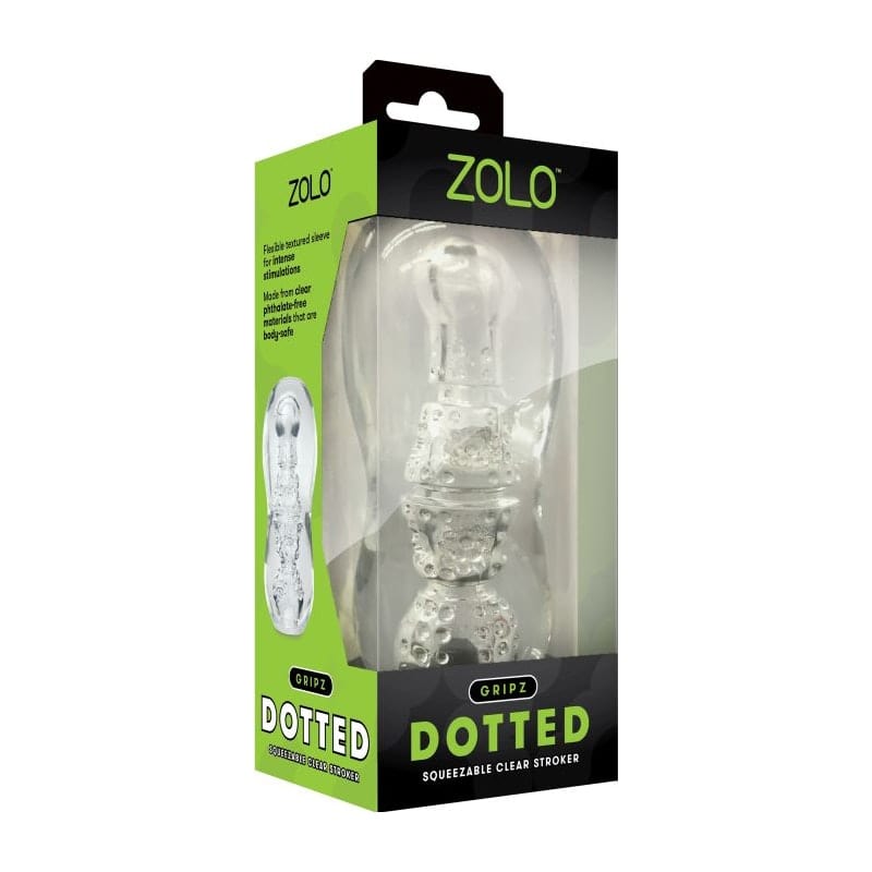 Zolo Gripz Dotted Clear – Squeezable Stroker