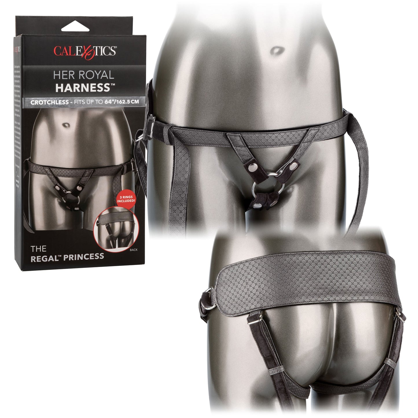 Her Royal Harness Regal Princess Crotchless Harness Pewter