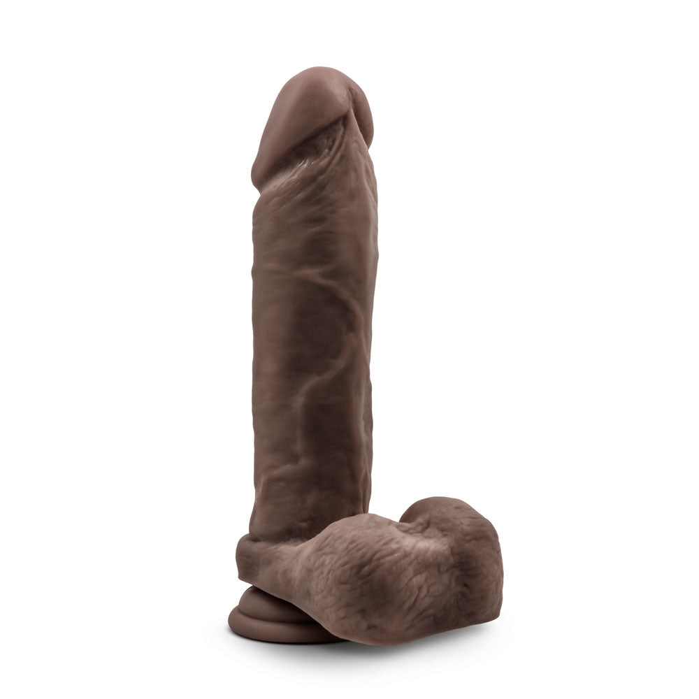 Au Naturel 9 Inch Realistic Dildo with Suction Cup Chocolate