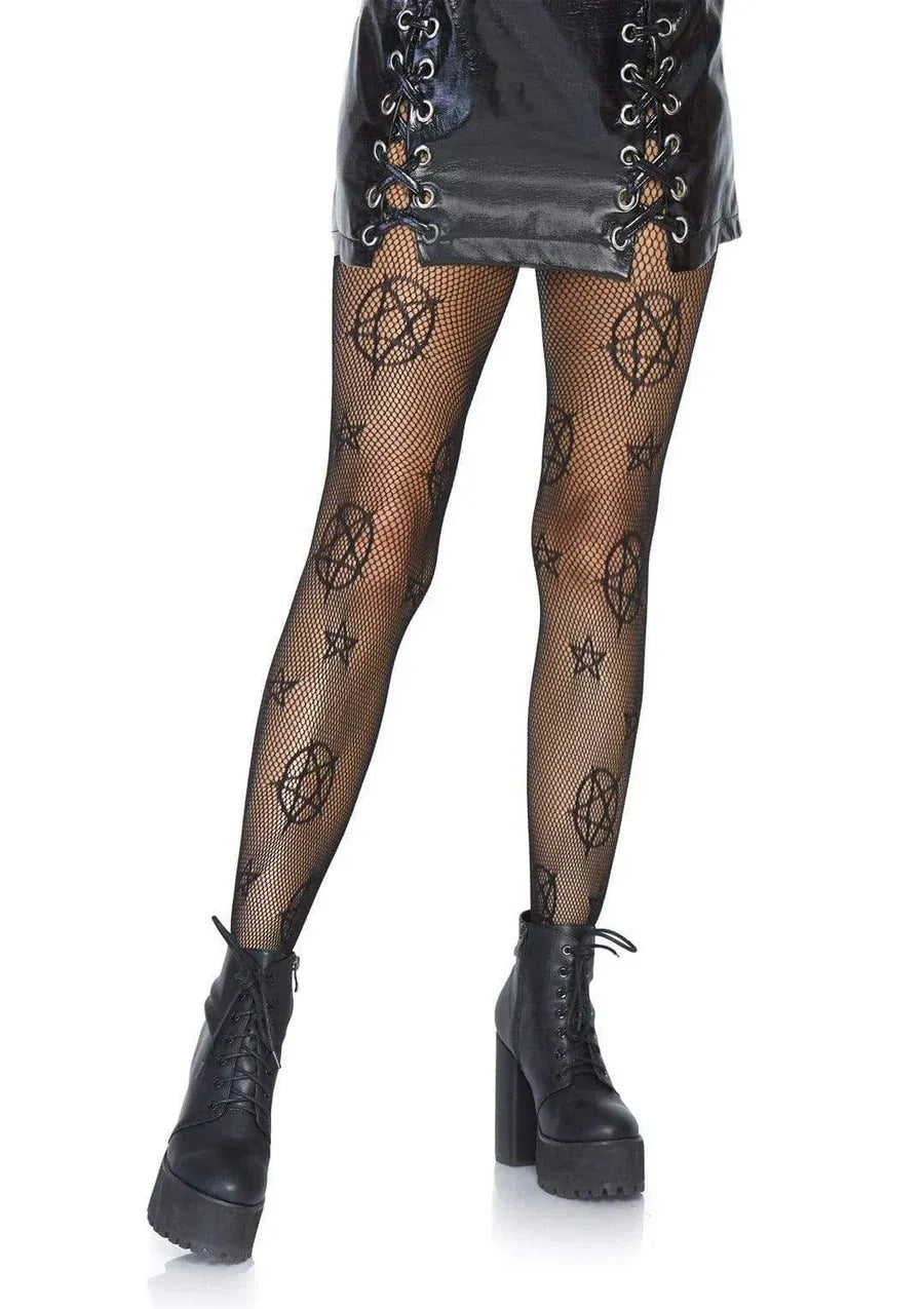 Leg Avenue Occult Net Tights – Fishnet Pentacle Pattern Hosiery