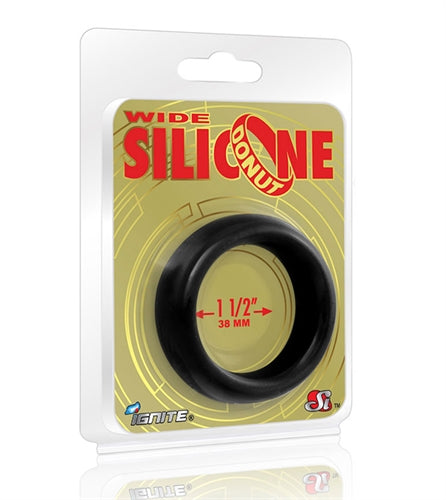 Wide Donut Black Cock Ring 38mm
