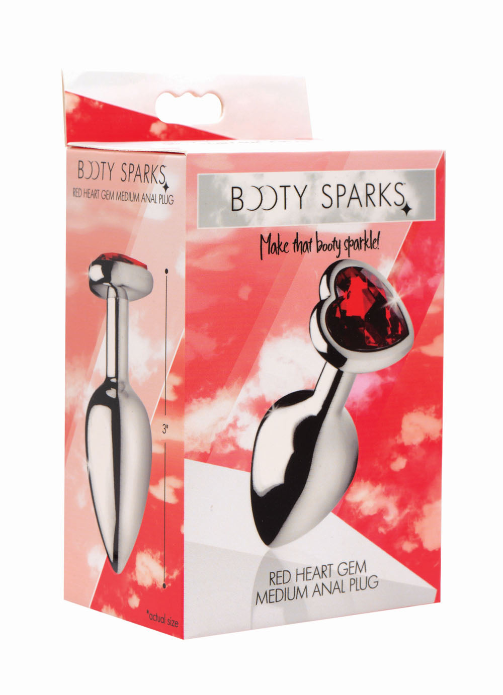 Booty Sparks 3.3" Red Heart Aluminum Anal Plug