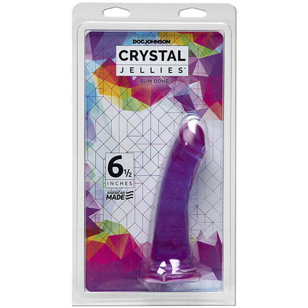 Slim Dong 6.5 in Purple with Suction Cup Base