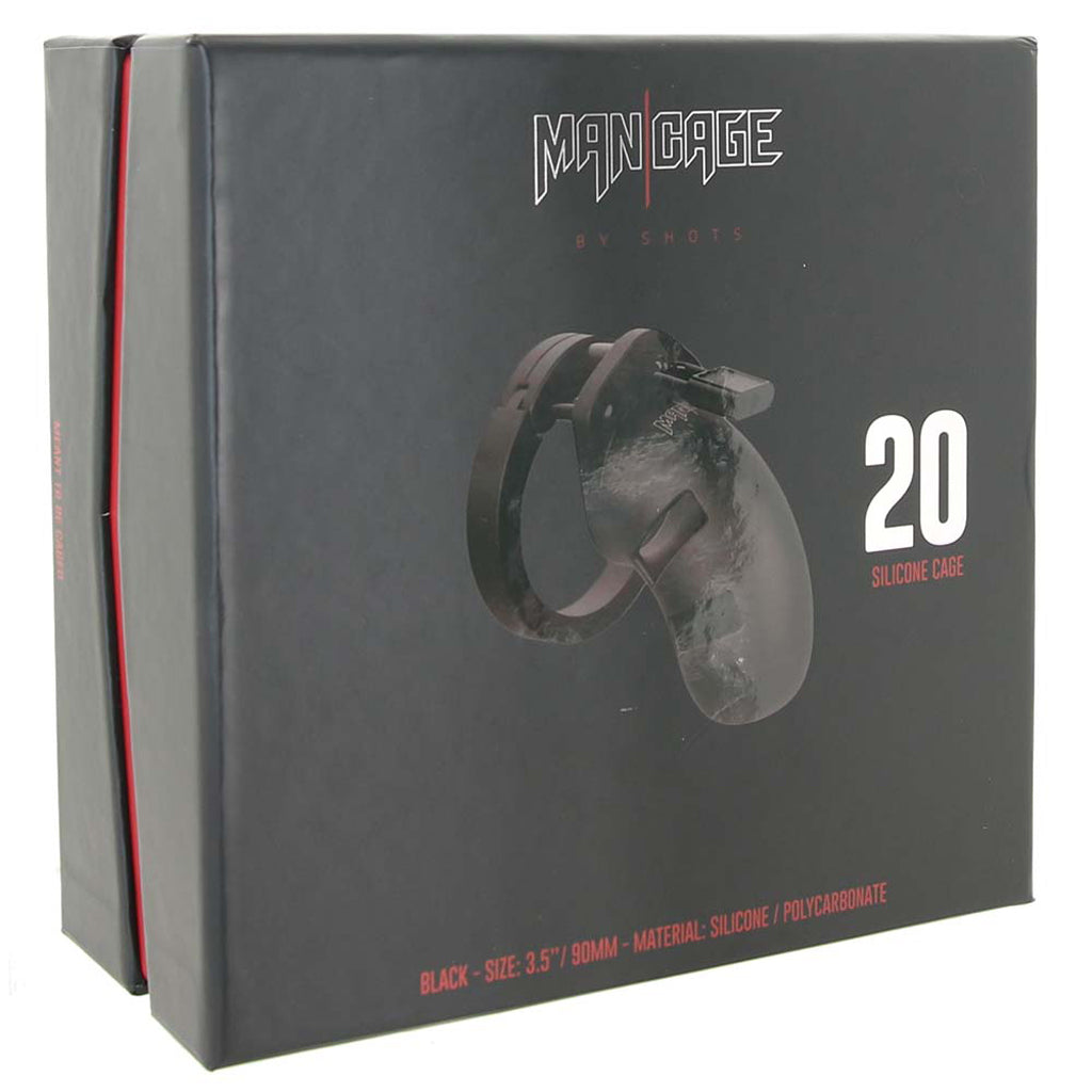 ManCage 20 3.5 Inch Silicone Cock Cage in Black Bondage and Fetish > Cock and Ball Devices