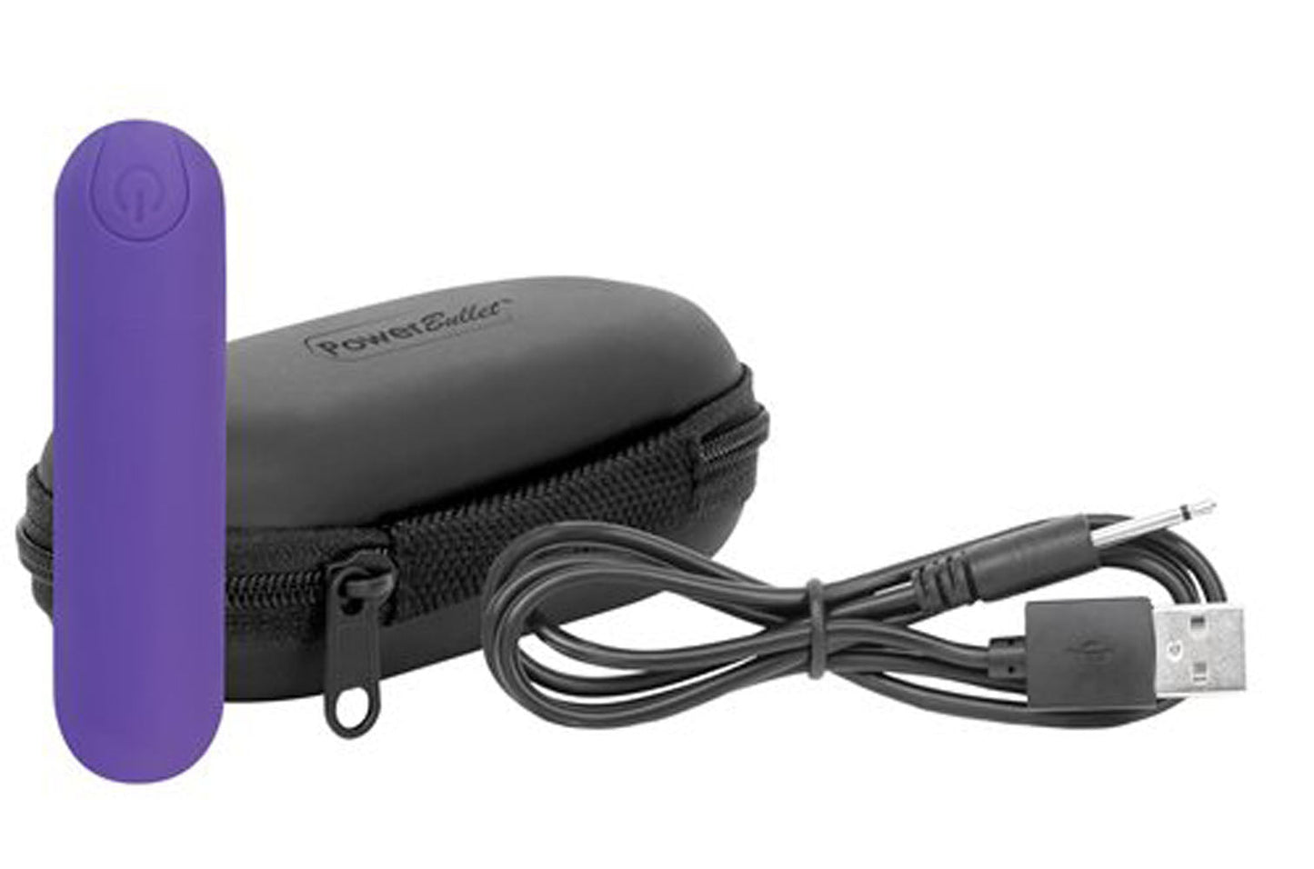 Essential 3 Inch Bullet Vibrator Purple with Storage Case and Charging Cord
