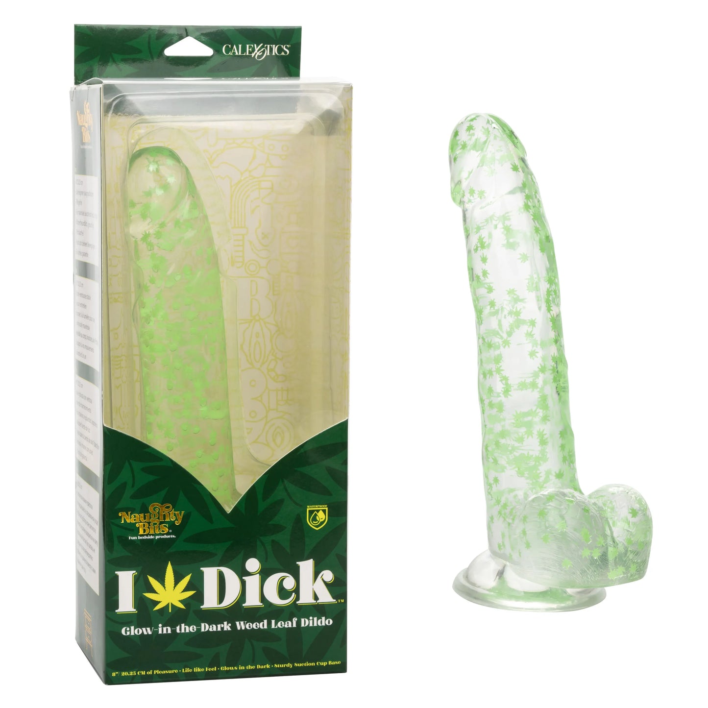 Naughty Bits I Leaf Dick – Glow-in-the-Dark 8 Inch Dildo