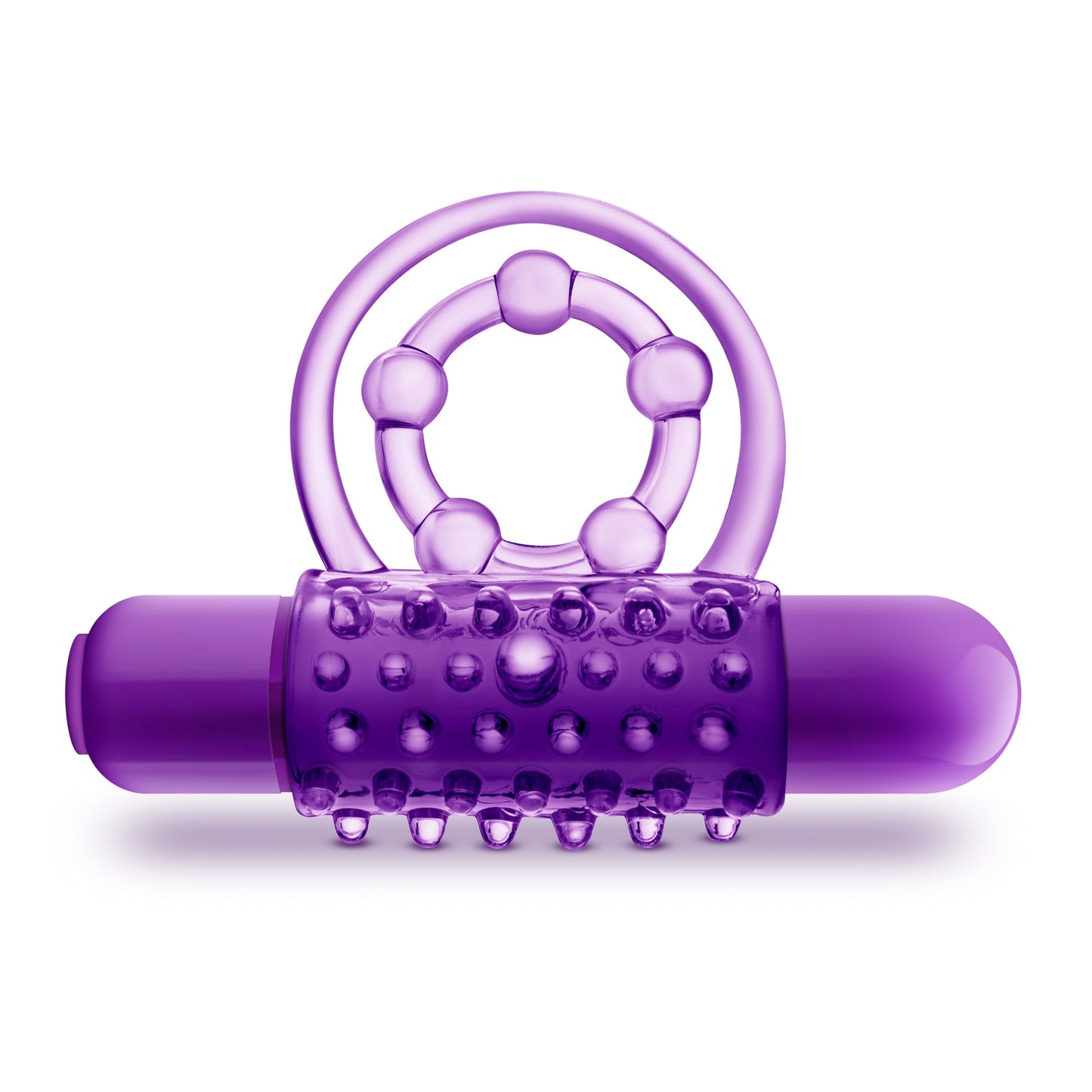 Play With Me The Player Vibrating Double Strap Cock Ring in Purple