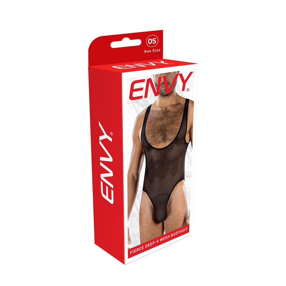 Fierce Deep V Mesh Bodysuit (Black) – Bodysuit