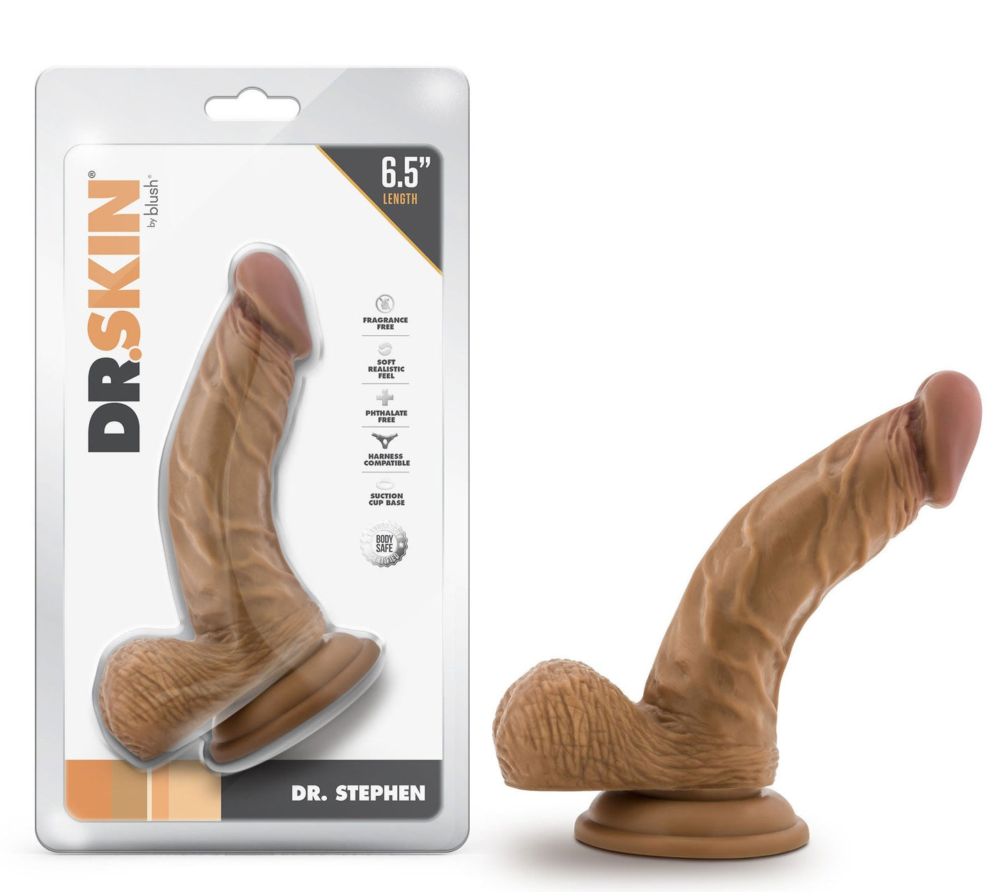Dr. Skin Dr. Stephen Tan – 6.5 Inch Harness-Compatible Dildo With Balls