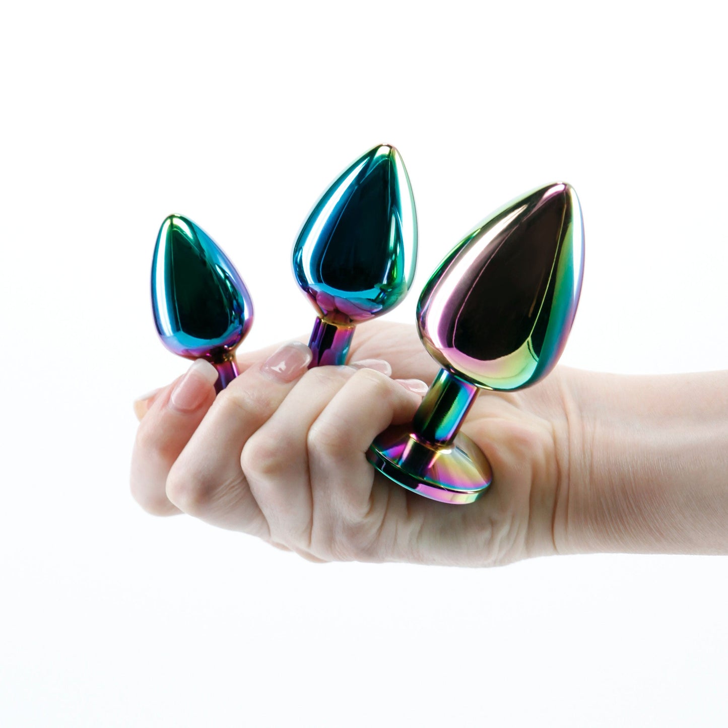 Rear Assets Trainer Kit (Multicolor) – Chrome-Plated 3 Pc Metal Plug Set With Circular Jewel