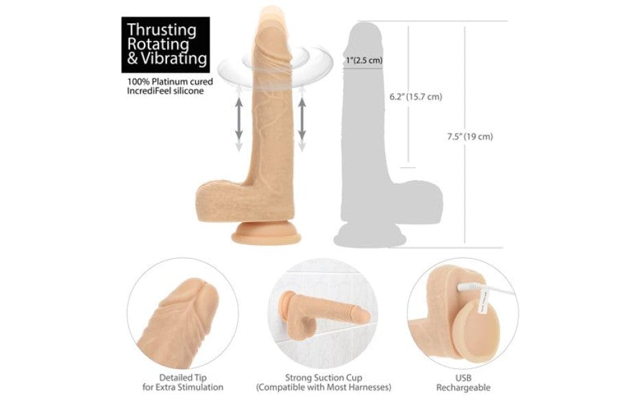 The Freak Vibrating Rotating Dong Remote-Controlled 7.5 Inch Realistic Dong