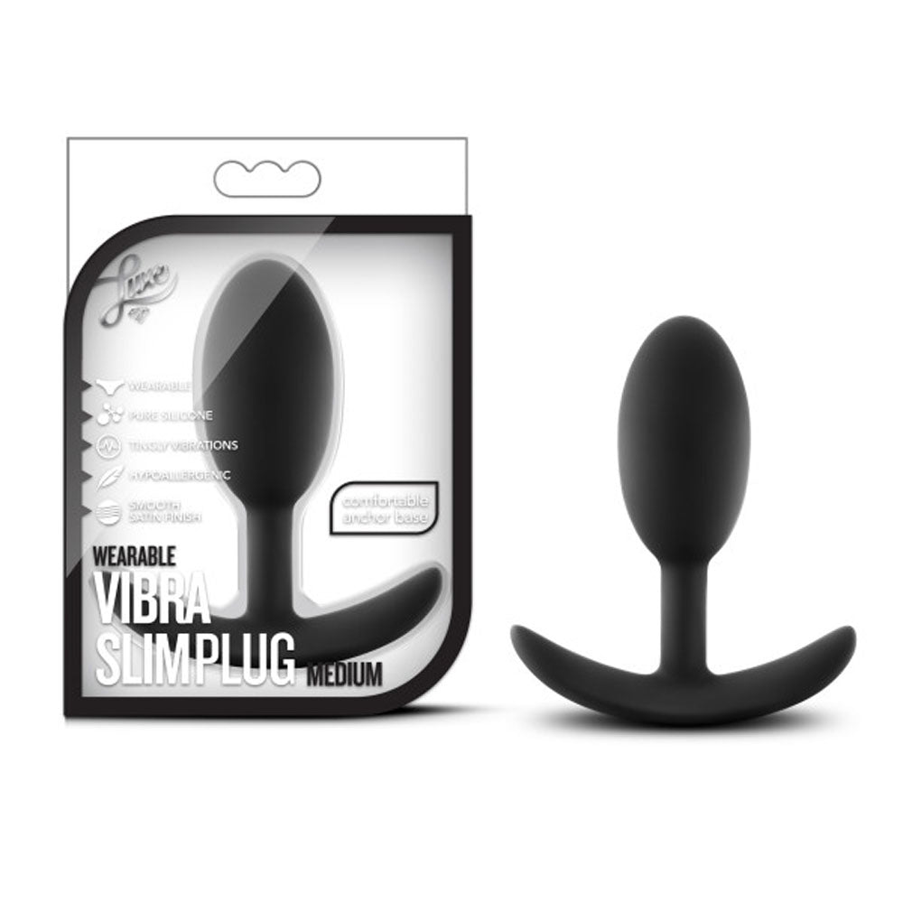 Luxe Wearable Vibra Slim Plug Medium – Wearable Anal Plug