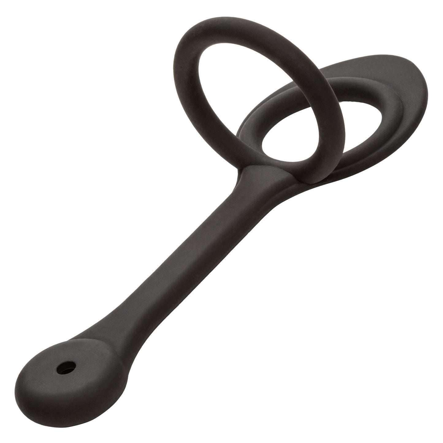 Star Fucker Mini Plug Black Silicone Dual Enhancer with Metal Probe and Sparkling Gem Base