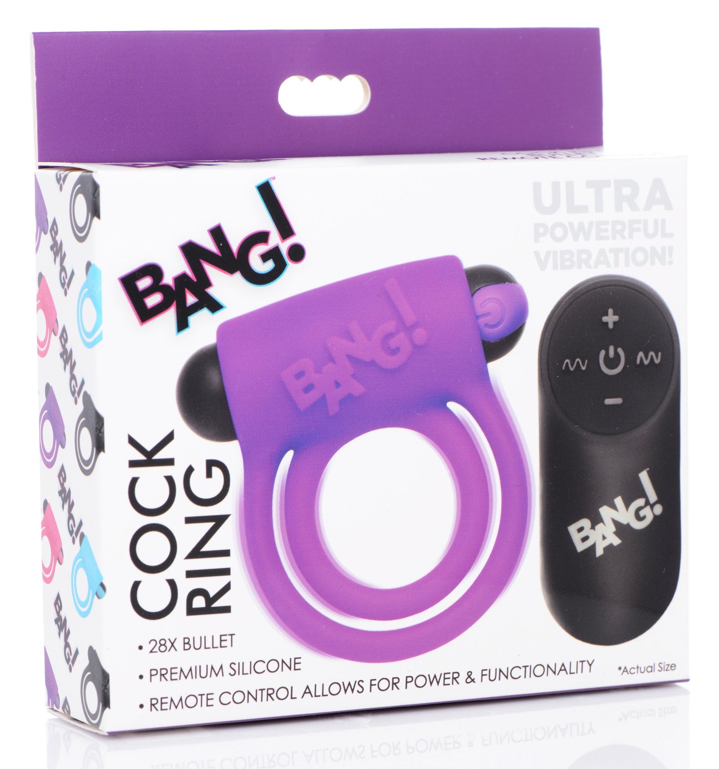 Bang Silicone Cock Ring and Bullet - Vibrating Cock Ring with Wireless Remote in Black