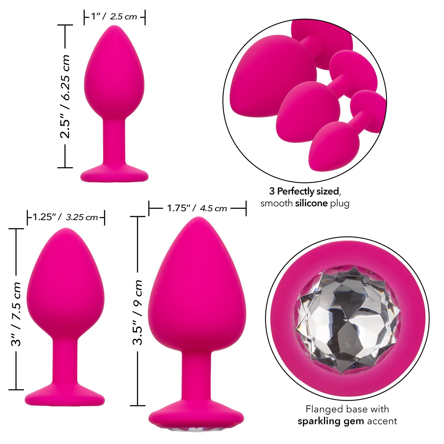 Cheeky Gems – Anal Training Kit with Three Graduated Anal Plugs