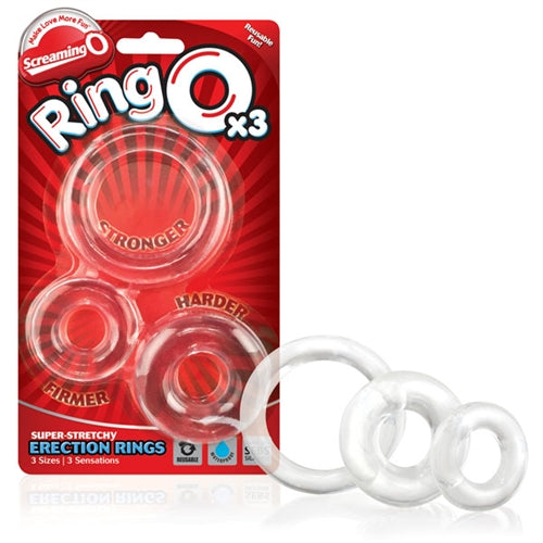 Ringo X3 Cock Rings Mixed Pack - Clear