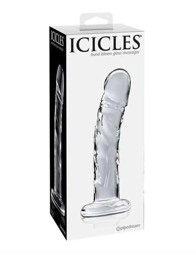 Icicles Clear Glass Massager with Curved G-Spot and P-Spot Stimulator