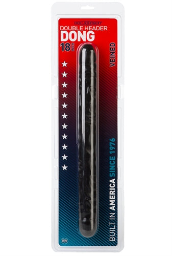 Double Header 18 Inch Veined Dong Black – Large Double-Ended Dong