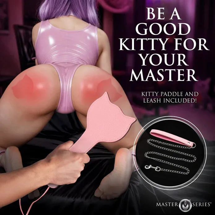 Kitty Bondage Set – Vegan Leather Adjustable Cuffs and Collar Bondage Set