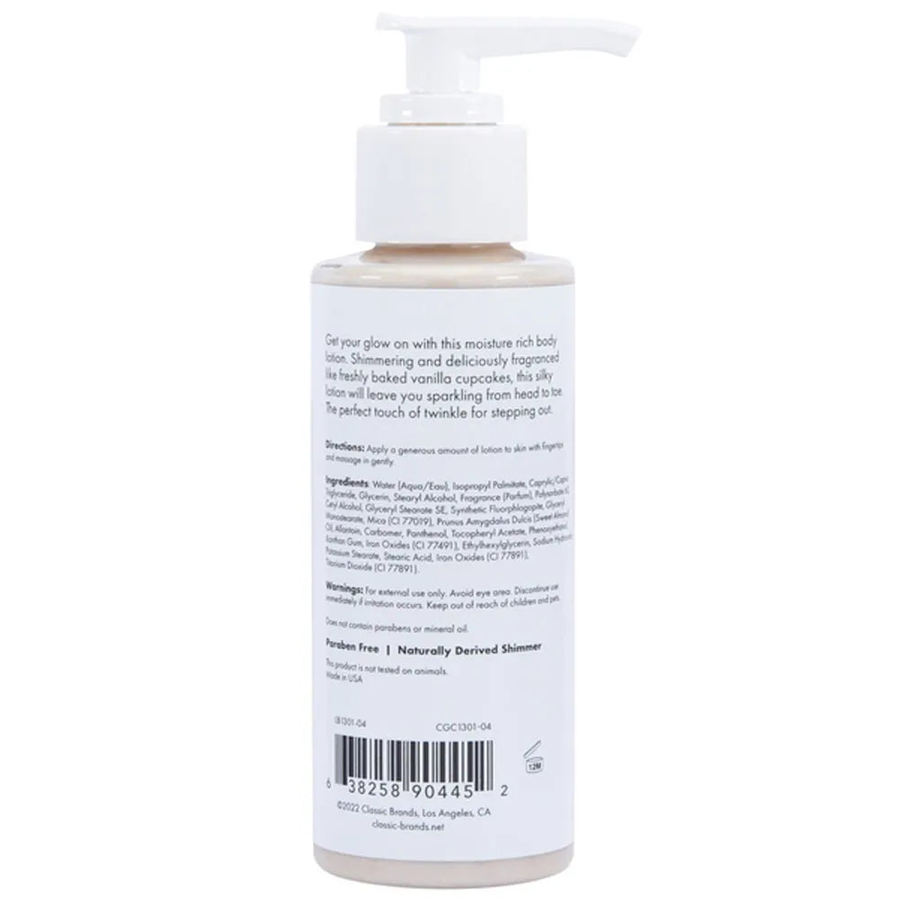 Glow Vanilla Cupcake Shimmer Lotion – Moisture Rich Body Lotion 4 Oz
