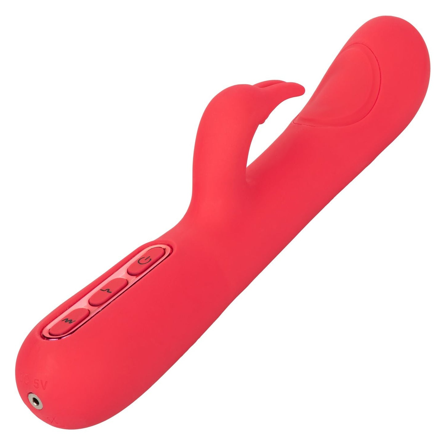 Throb Pulse Red Silicone Rabbit Vibrator with Double Thumping Action and 7 Vibration Functions
