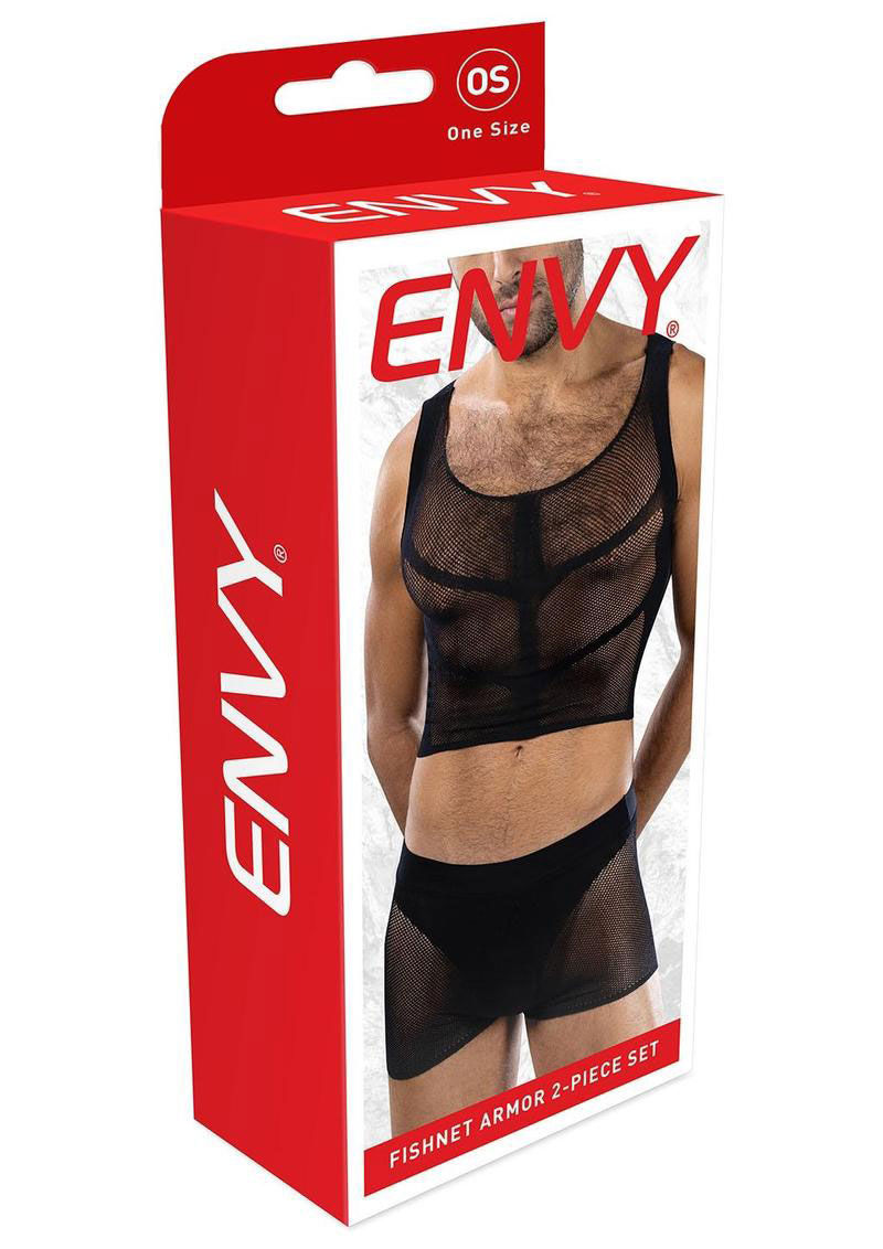 Fishnet Armor 2 Piece Set (Black) – Lightweight Breathable Lingerie Set