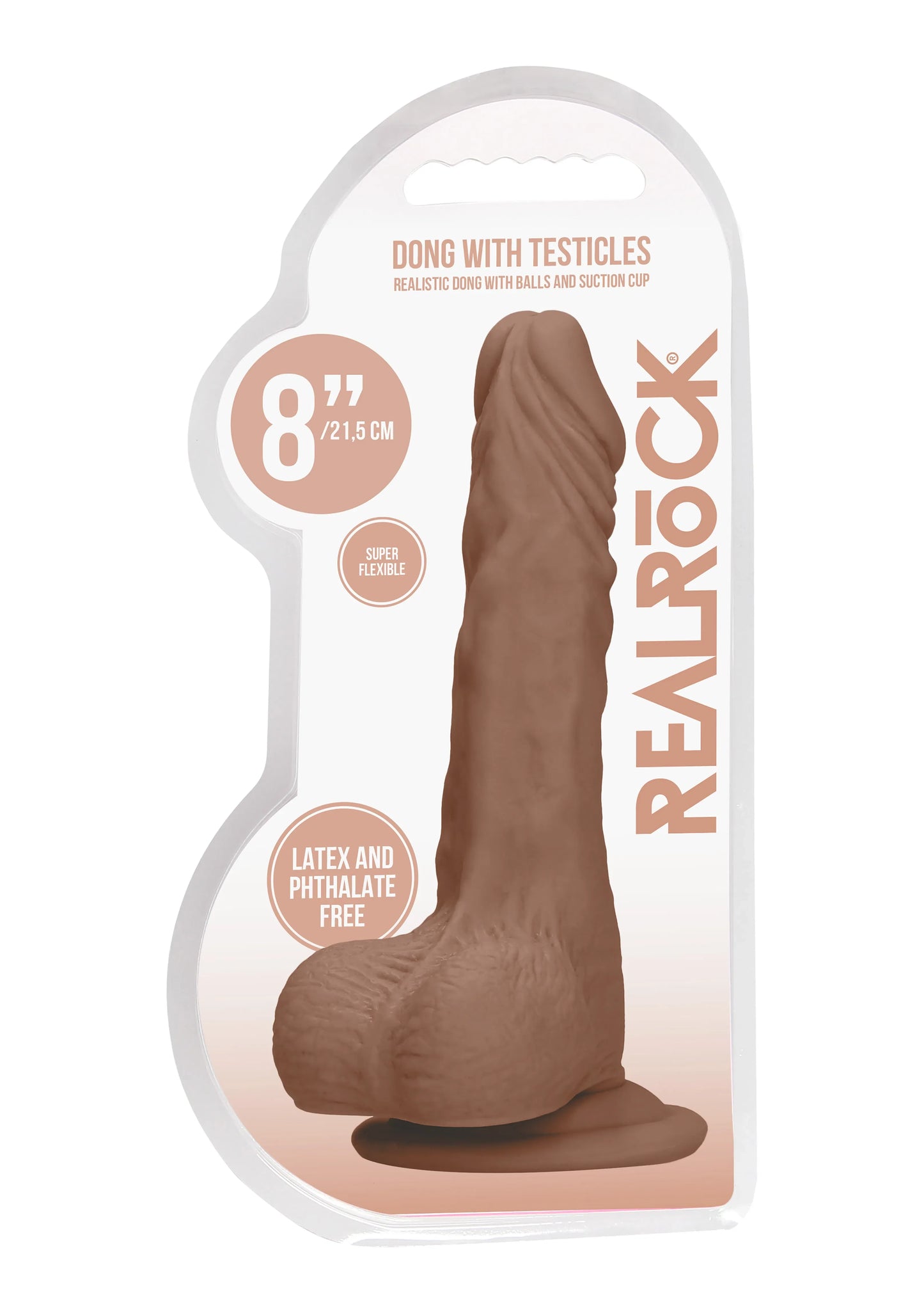 RealRock 8 Inch Realistic Dong with Balls – Phthalate-Free Dong