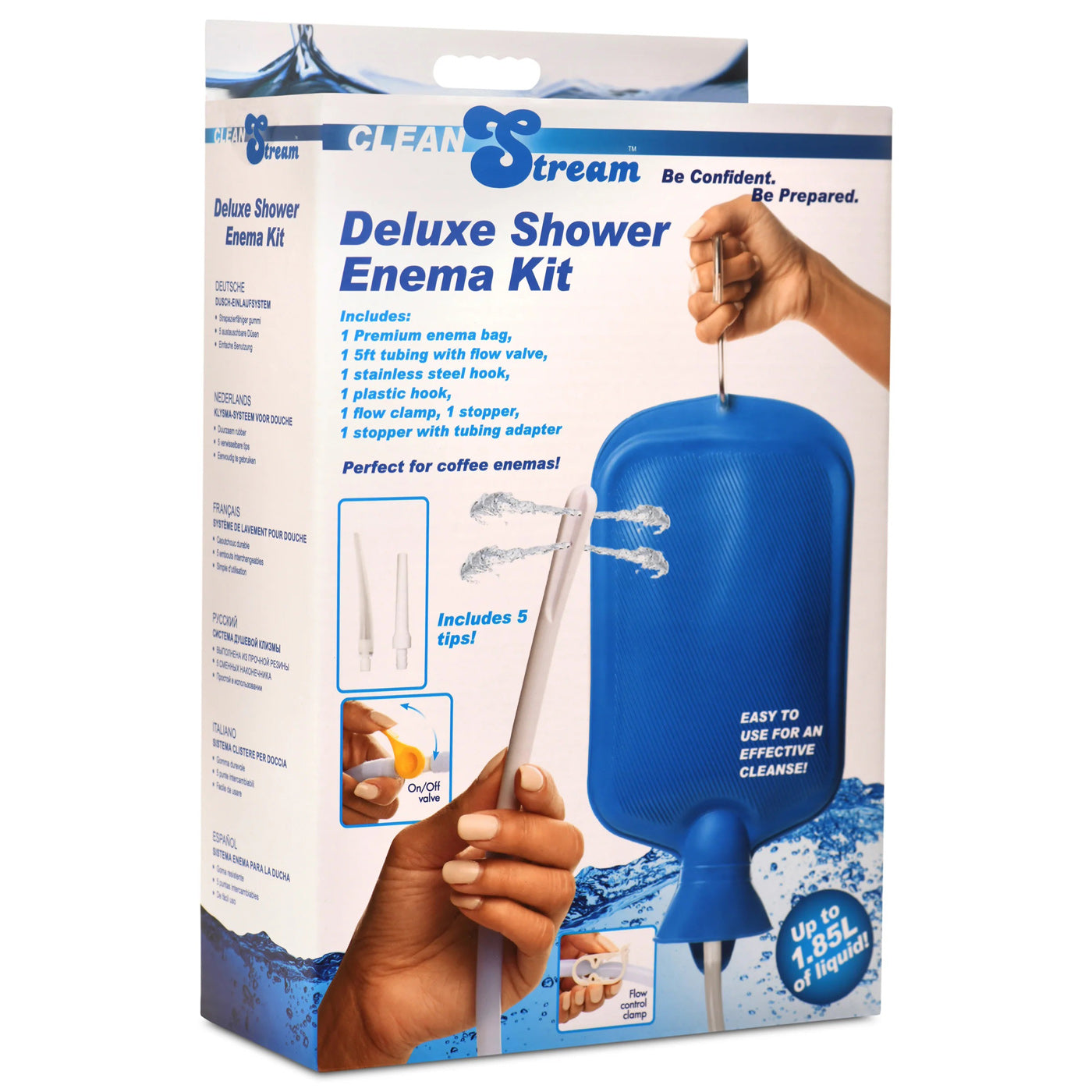 Deluxe Shower Enema Bag and Nozzle Kit