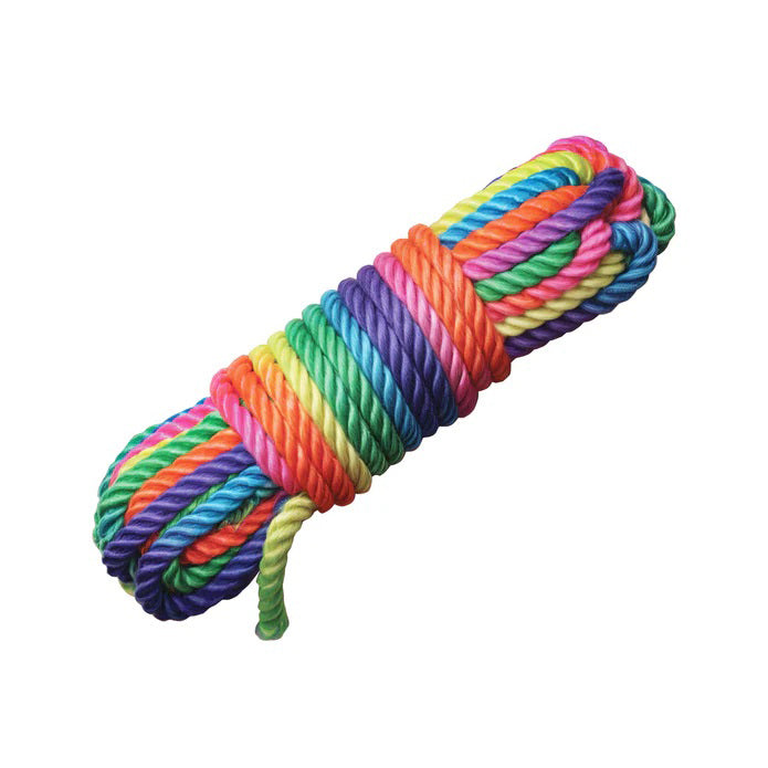 Rainbow Bondage Rope 16ft Neon Shibari Rope for BDSM Play